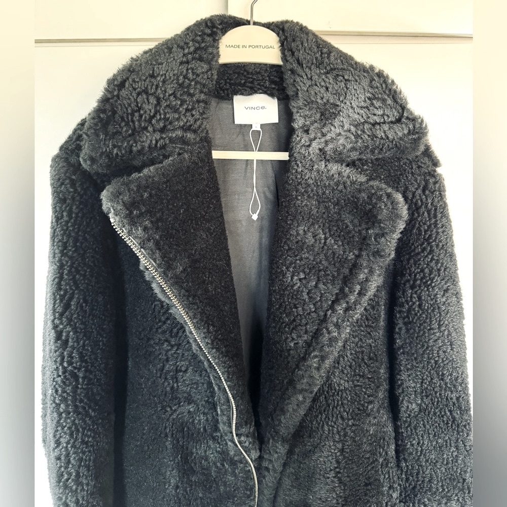 Vince Women’s Black Shearling Jacket-Small